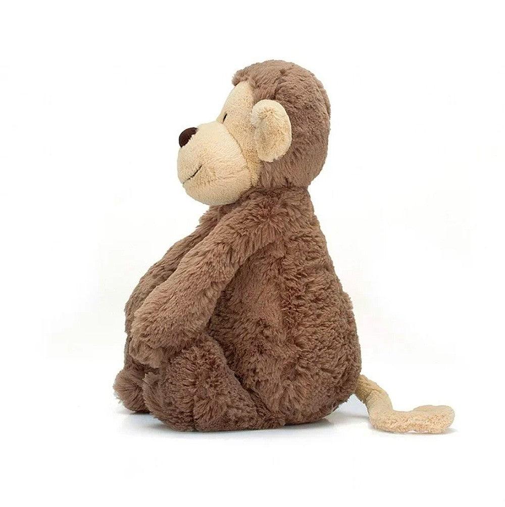 Jellycat Bashful Monkey. This super soft creamy chocolate coloured monkey has gorgeous soft fur, a happy smile and a cute curly tail.  BAS3MKNN Sold by Say It Baby Gifts