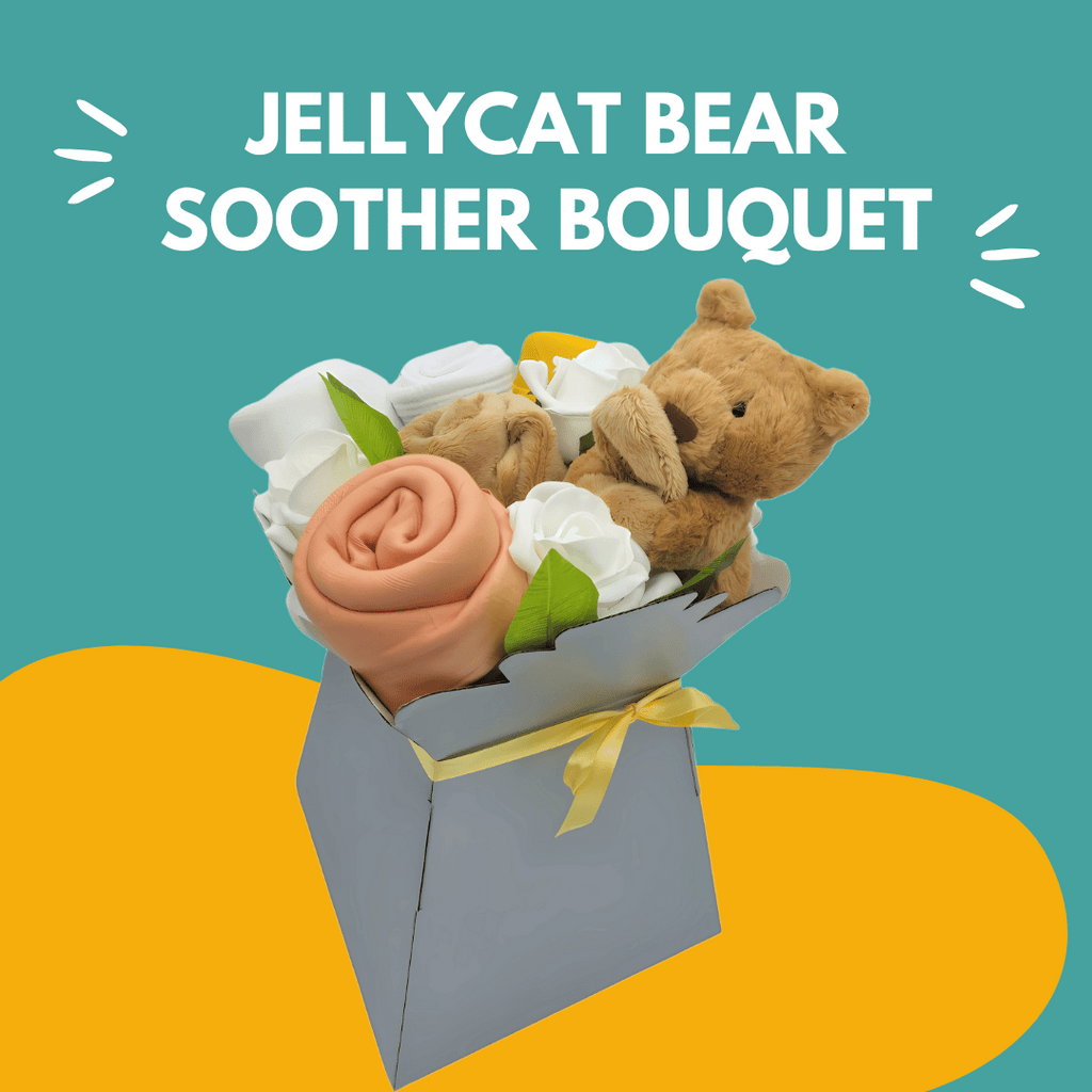 Limited Edition Jellycat Bartholomew Baby Bouquet - colourful background