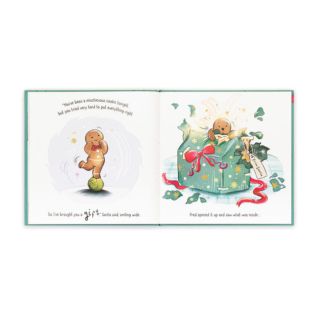 Jellycat Gingerbread Fred Book. BK4GBF. Sold by Say It Baby Gifts
