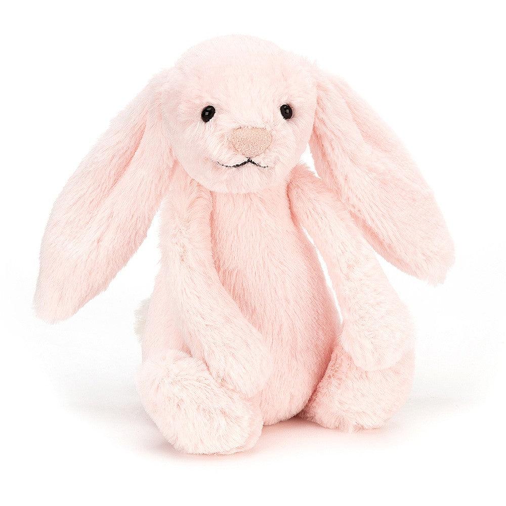 Jellycat Pink Bashful Bunny Rattle. Soft and soothing, this best-selling pink Jellycat bunny is an adorable new baby girl gift. SBB444PN Sold by Say It Baby Gifts