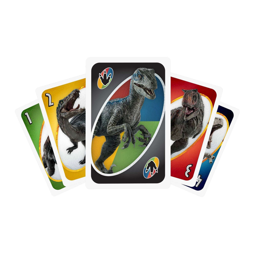 Jurassic World Dominion UNO. Sold by Board Hoarders