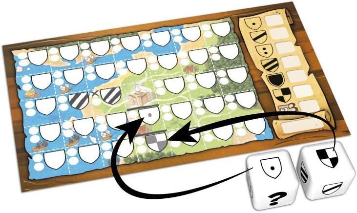 Kingdomino Duel - Roll to control the kingdom! Roll and write game sold by Board Hoarders 2 player game