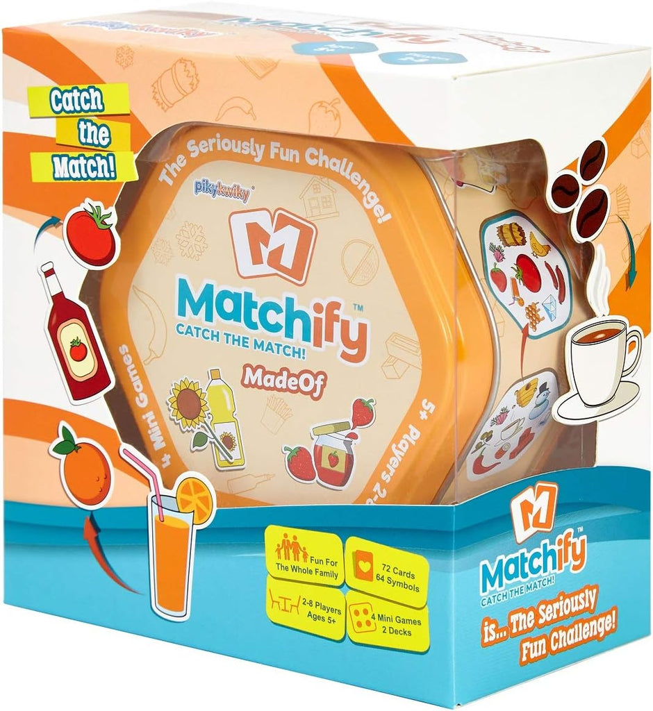 Matchify is a fast-paced, observation card game - when you spot the links on the card, shout it out!