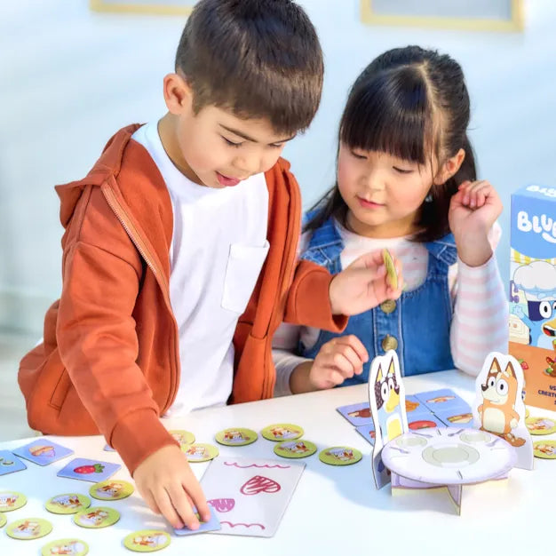 Bluey Fancy Restaurant Game - recreate the fun of Bluey's "Fancy Restaurant" episode with Bluey and Bingo! In Play