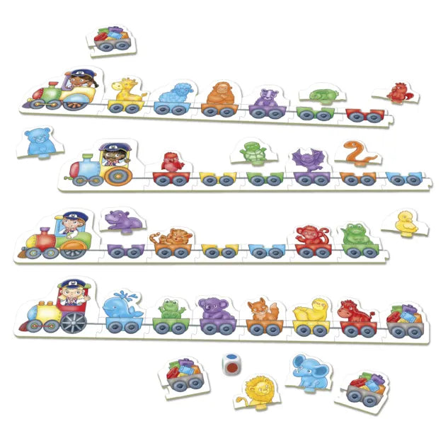 Orchard Toys Colour Match Express Game - board in action
