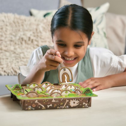 Dinosaur Dig - compete to assemble a 3D dinosaur by uncovering all the bones with  this fun game by Orchard Toys! Sold by Board Hoarders