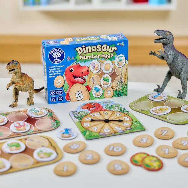 Orchard Dinosaur Number Eggs Game - board in play