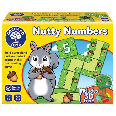 Orchard Toys Nutty Numbers - Players spin the wheel of fortune in this fun game and scurry to gather the biggest haul of acorns! Board Hoarders