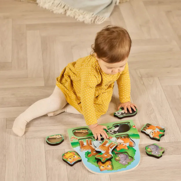 Orchard Toys Woodland Chunky Wooden Puzzle - featuring wooden animals. Chunky pieces