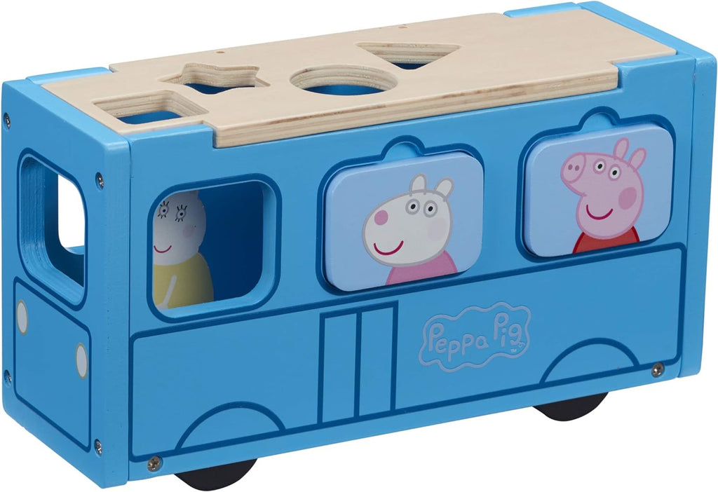 Peppa Pig Wooden School Bus Shape Sorter. Sold by Say It Baby Gifts