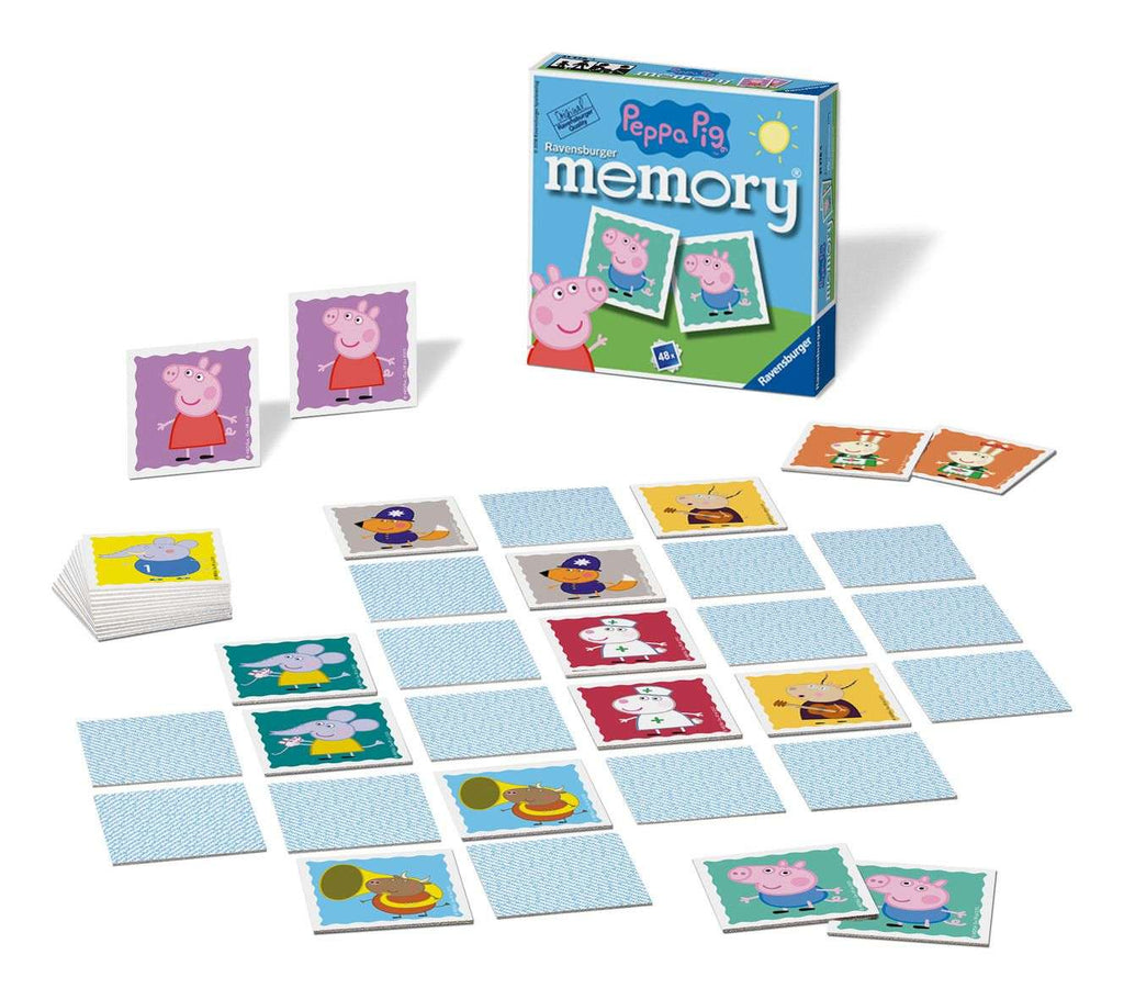 Ravensburger Peppa Pig Mini Memory Game is a fantastic picture card game for kids age 3 and up. In play