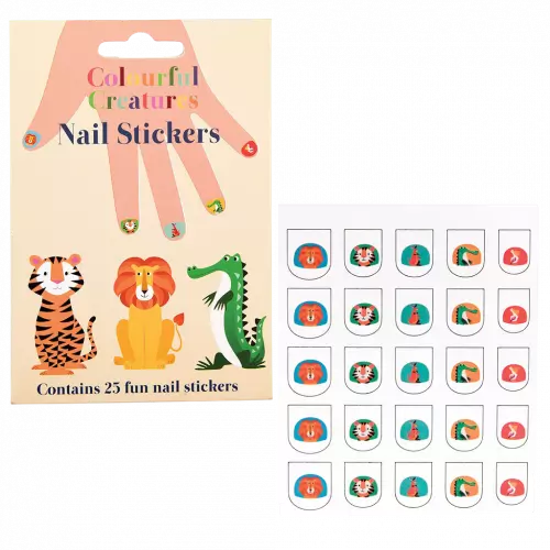 Rex London Colourful Creatures Childrens Nail Stickers - 25 fun and easy to apply nail stickers. Sold by Say It Baby Gifts
