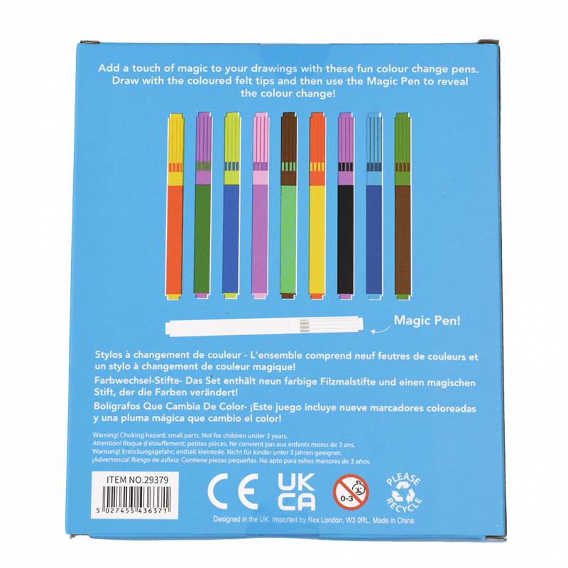 Rex London Magic Colour Change Pens - a fun colour changing set of rainbow pens! Sold by Say It Gifts