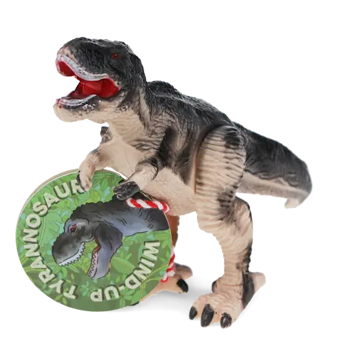 Rex London Wind-Up Dinosaur Toy - T-Rex. Toy dinosaur with a wind-up toy attached on a white background