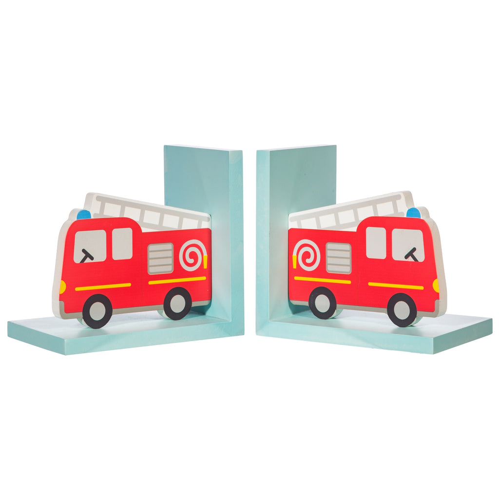 Sass & Belle Red Fire Engine Bookends. Sold by Say It Baby Gifts
