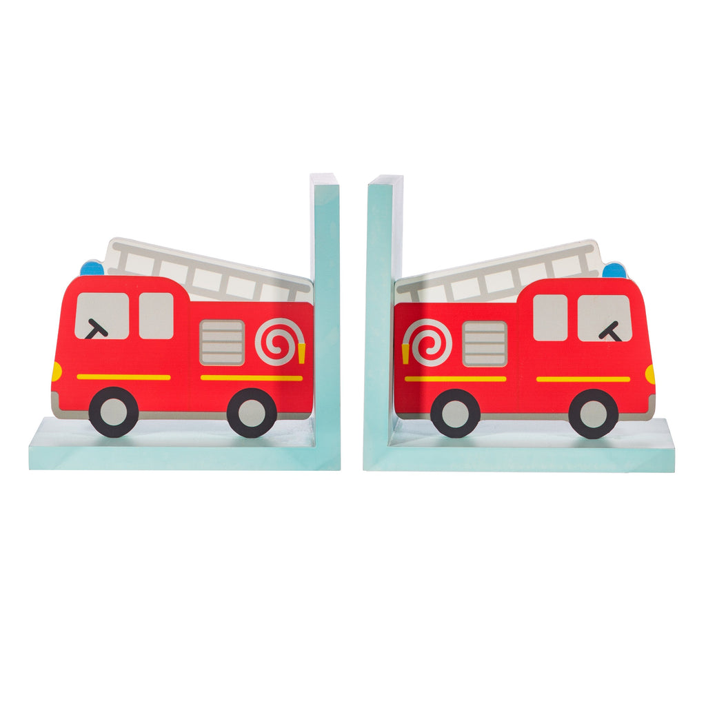 Sass & Belle Red Fire Engine Bookends. Sold by Say It Baby Gifts