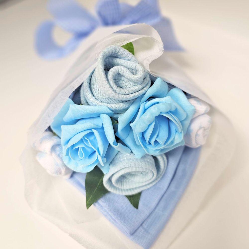 Say It Baby - Mini Baby Boy Clothes Bouquet - closeup