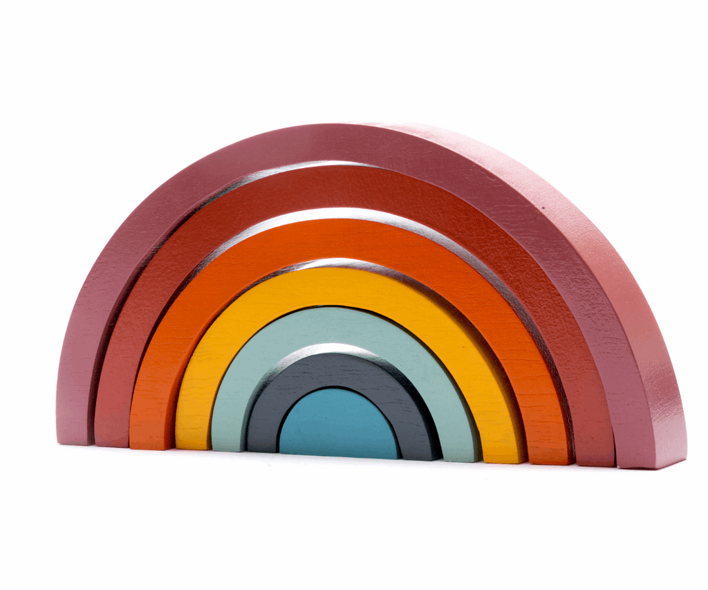 Scandi Colours Fair Trade Wooden Rainbow Stacker Toy