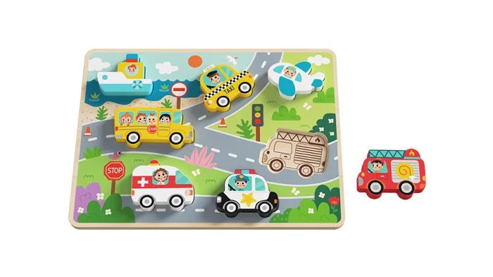 Tooky Toy Wooden Transportation Chunky Puzzle. Sold by Say It Baby Gifts