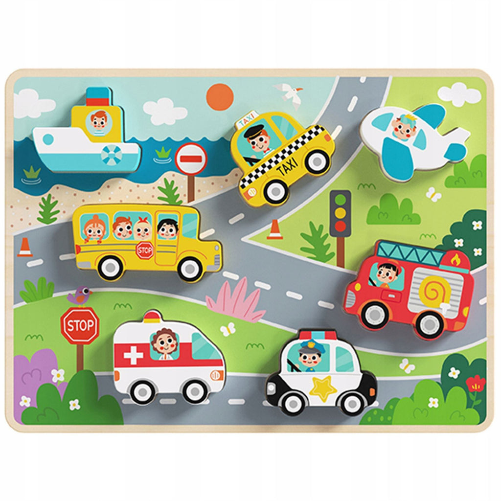 Tooky Toy Wooden Transportation Chunky Puzzle. Sold by Say It Baby Gifts
