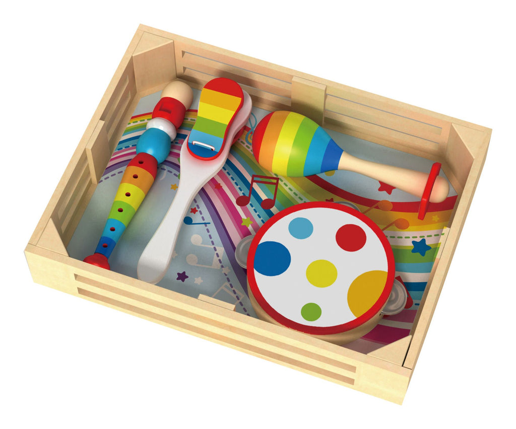 Tooky Toy Musical Instrument Set - a colourful and fun way of introducing music to young kids! Sold by Say It Baby Gifts