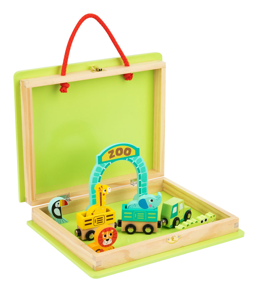 Tooky Toy Wooden Tabletop Railroad Zoo. Say It Baby Gifts