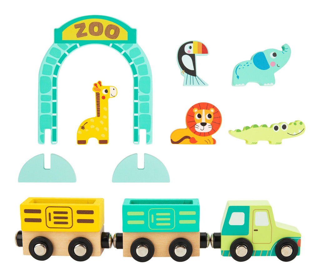 Tooky Toy Wooden Tabletop Railroad Zoo. Say It Baby Gifts