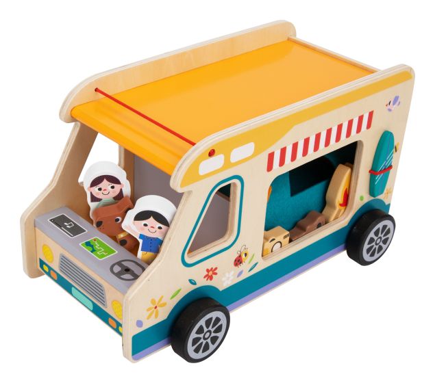 Tooky Toy Wooden Camper Van - it's time for adventure! Sold by Say It Baby Gifts