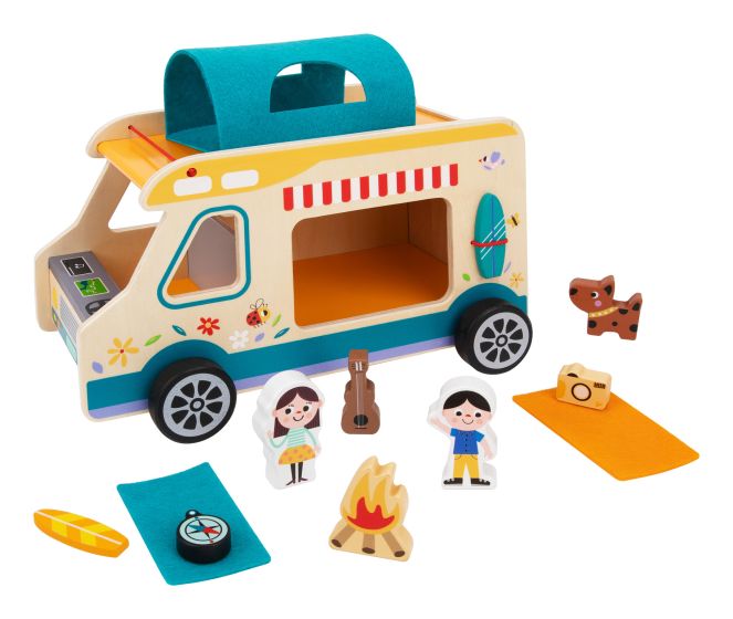 Tooky Toy Wooden Camper Van - it's time for adventure! Sold by Say It Baby Gifts