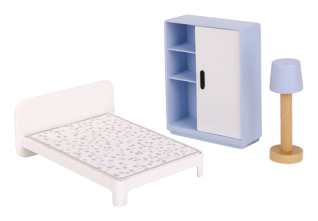 Tooky Toy Wooden Doll House. Complete with accessories. bedroom furniture