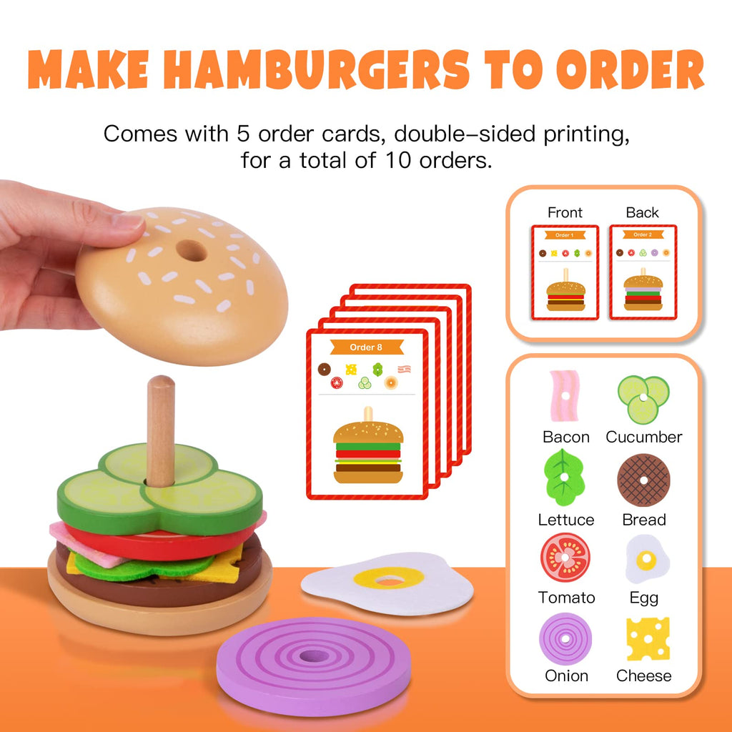 Run your own Tooky Toy burger joint with their wooden Making a Burger set! Sold by Say It Baby Gifts