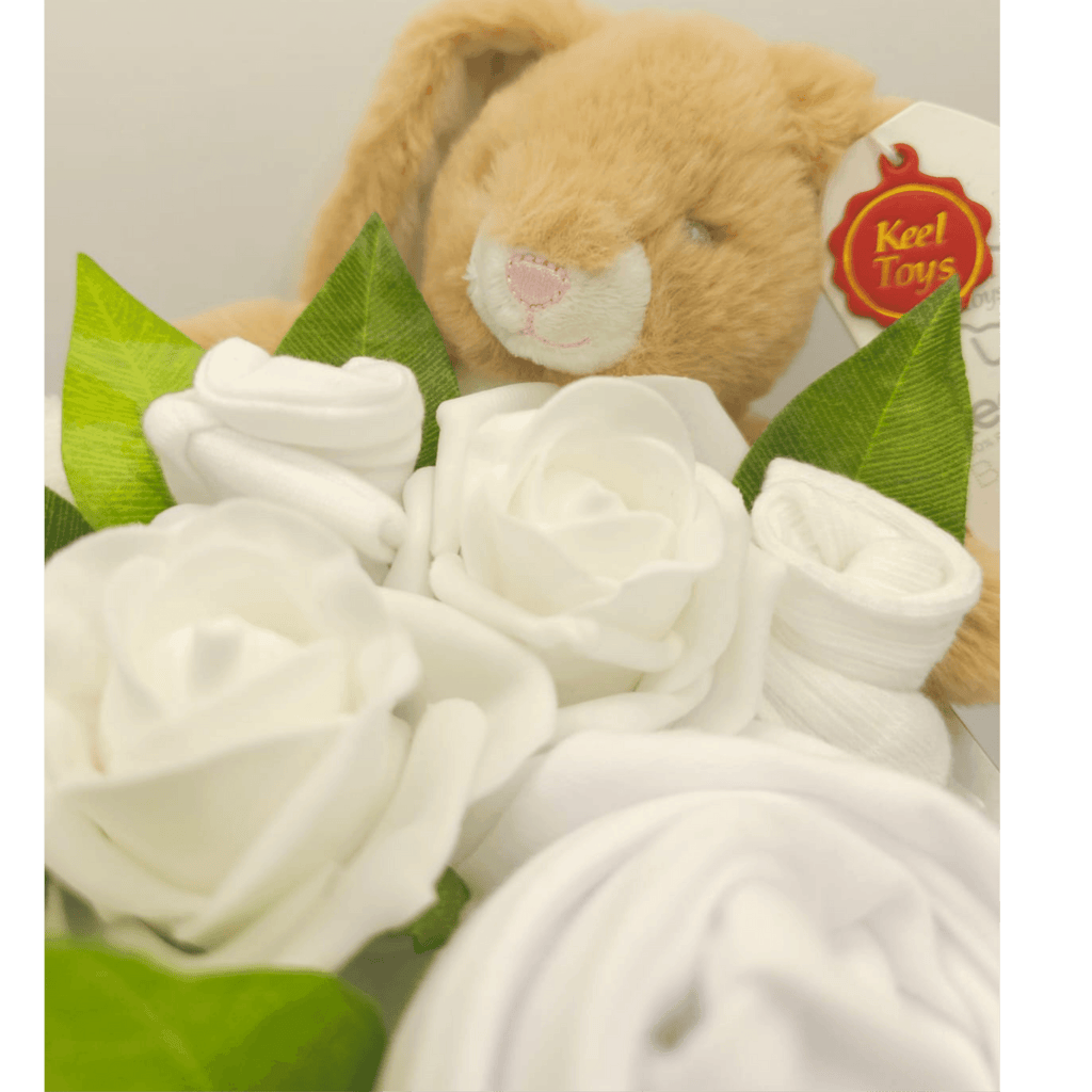 Say It Baby - Unisex Baby Clothes Flower Box. Unisex Baby Gift - closeup