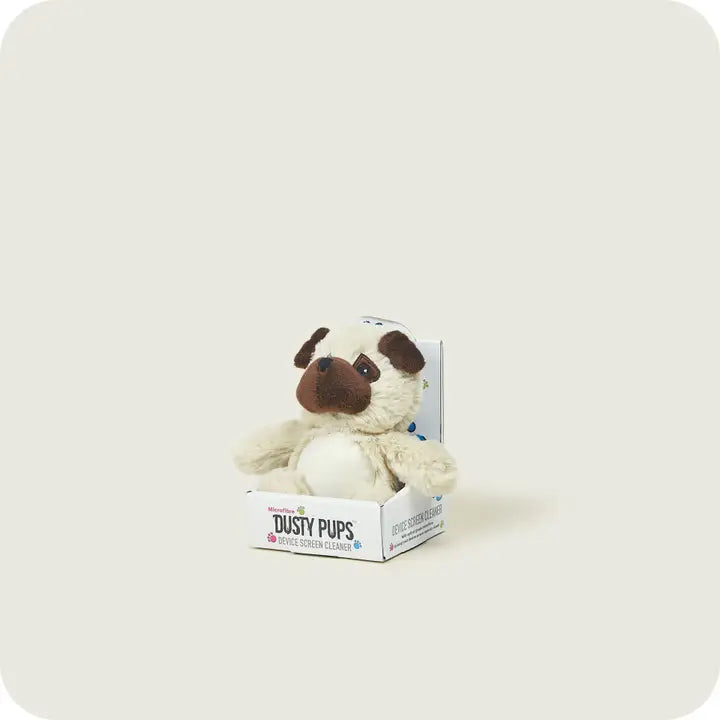 Warmies Dusty Pups Pug - Plush toy dog screen cleaner - boxed