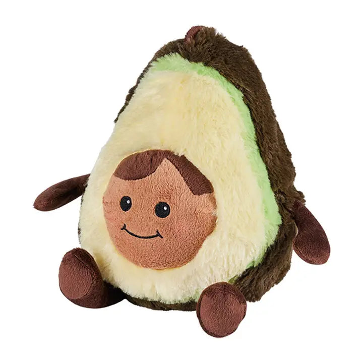Warmies Mini Avocado - Plush toy avocado with a face on a white background