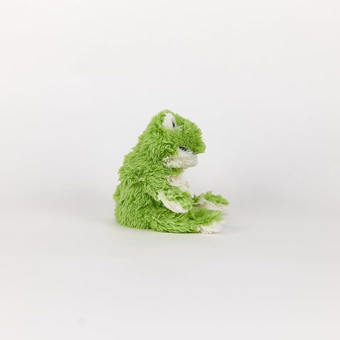 Warmies Mini Frog. Green plush toy on a white background