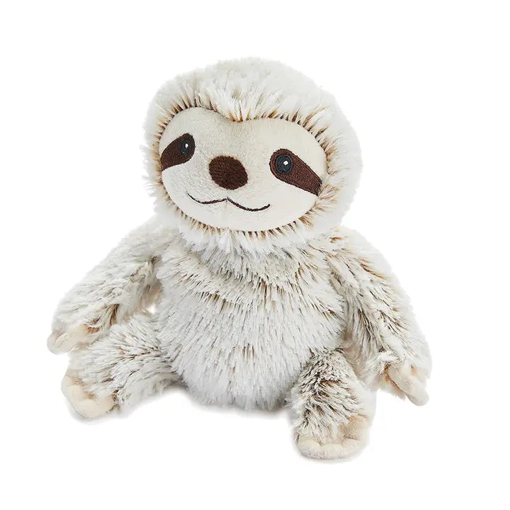 Warmies Mini Marshmallow Sloth. Plush toy sloth on a white background
