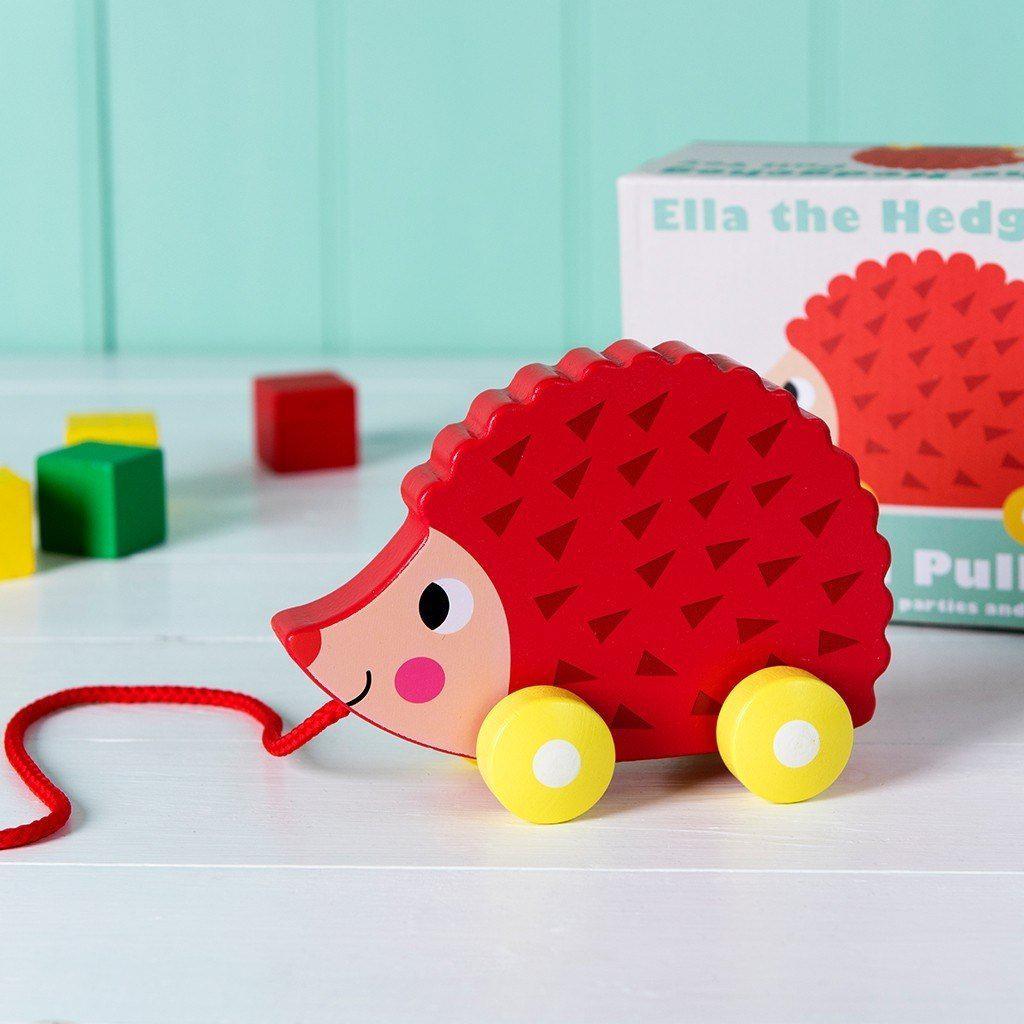 Ella the Hedgehog Wooden Pull Toy - Say It Baby 
