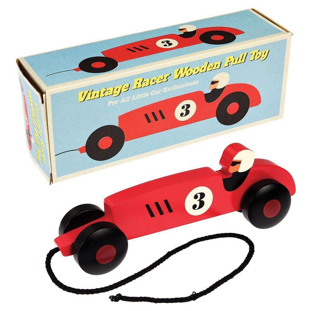 Vintage Racer Wooden Pull Toy - Say It Baby 