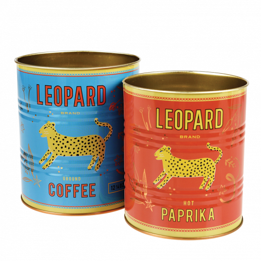 Rex London Leopard Storage Tins (Set of 2)