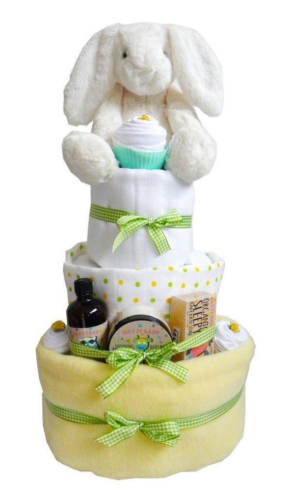Large 3 Tier Unisex Baby Nappy Cake - Say It Baby 