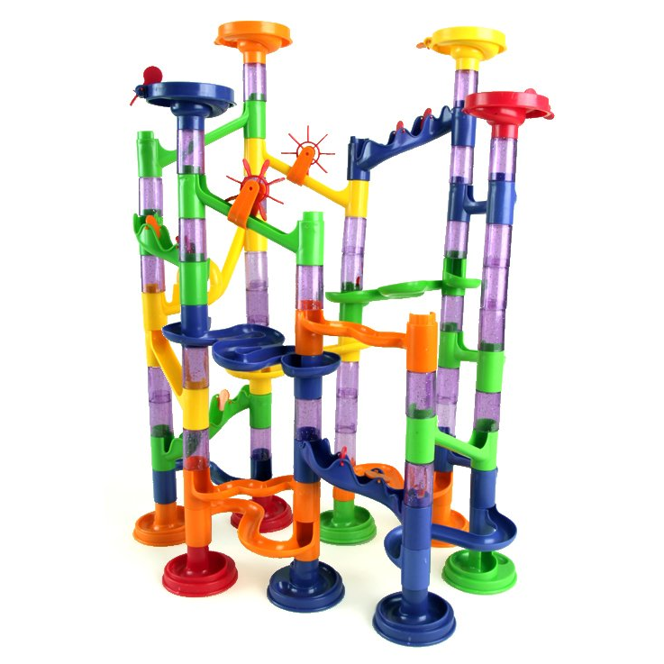 50-Piece Marble Run kids set by House of Marbles. Say It Baby GiftsThis brilliant 50-Piece Marble Run set by House of Marbles is a fascinating toy for young children which requires dexterity & imagination.