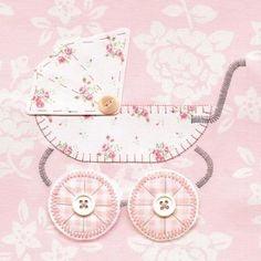 Baby Girl Pram Card - Say It Baby 