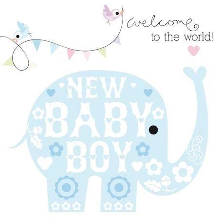 New Baby Boy Elephant Card - Say It Baby 