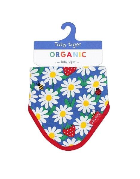 Toby Tiger Organic Daisy Print Dribble Bib - Say It Baby 