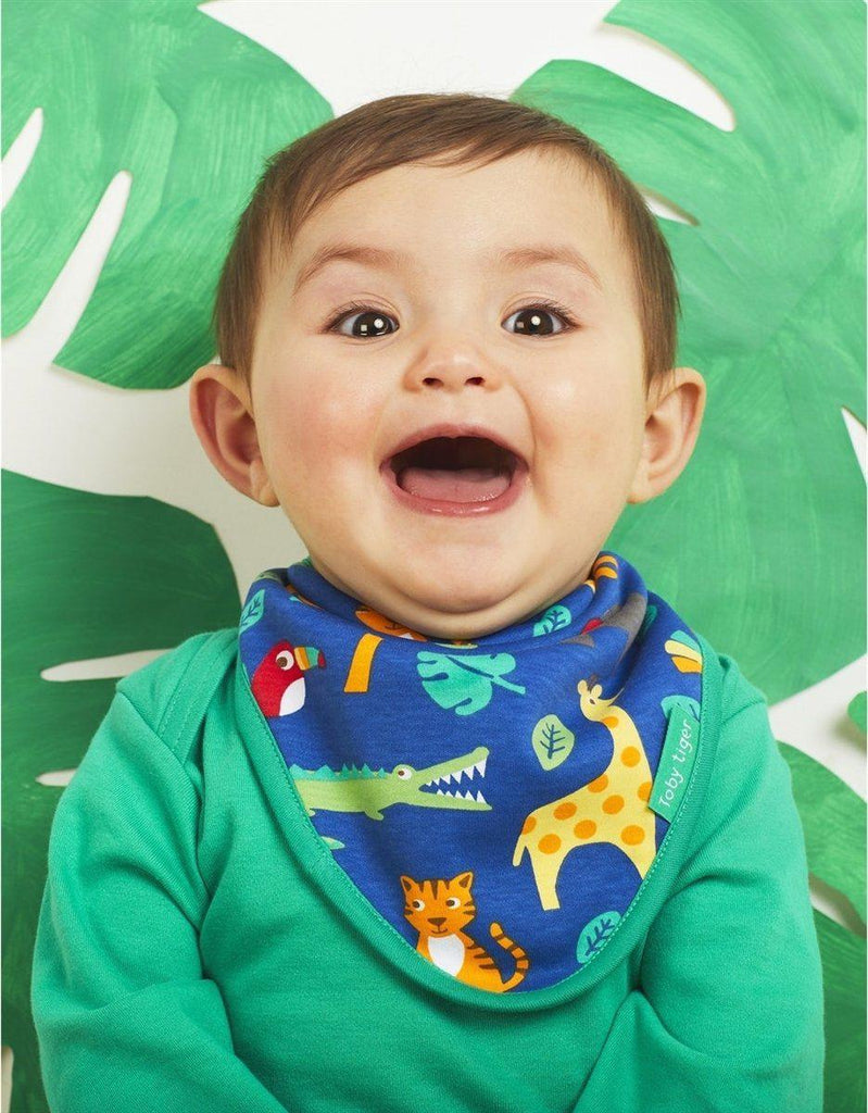 Toby Tiger Organic Jungle Print Dribble Bib - Say It Baby 