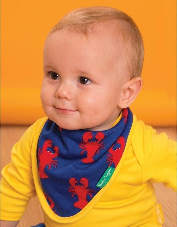 Toby Tiger Organic Lobster Print Dribble Bib - Say It Baby 