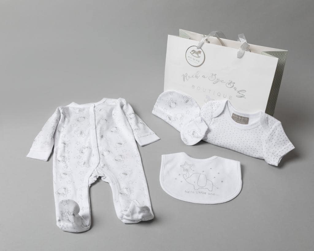 Five Piece Elephant Layette Gift Set - Say It Baby 