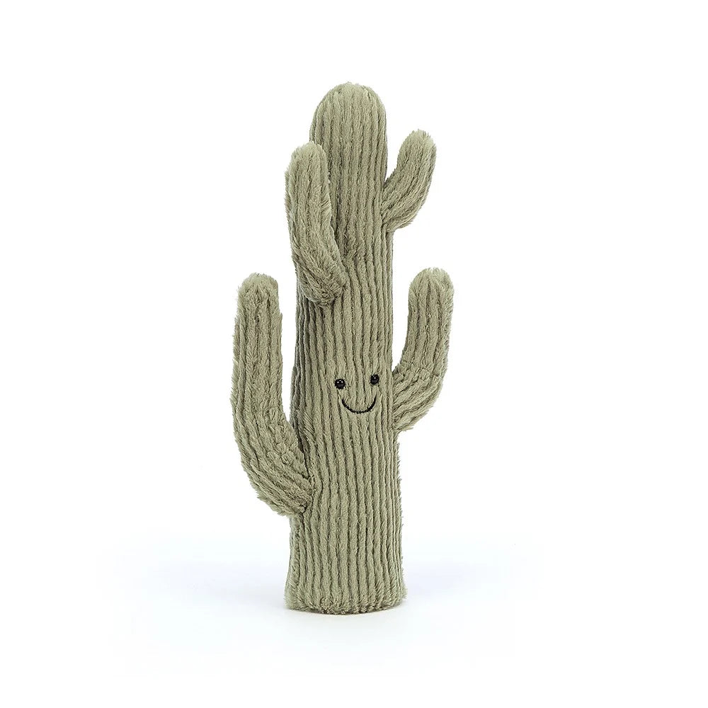 Amuseable Desert Cactus is a big happy plant ready to cheer up any desk! Sold by Say It Baby Gifts