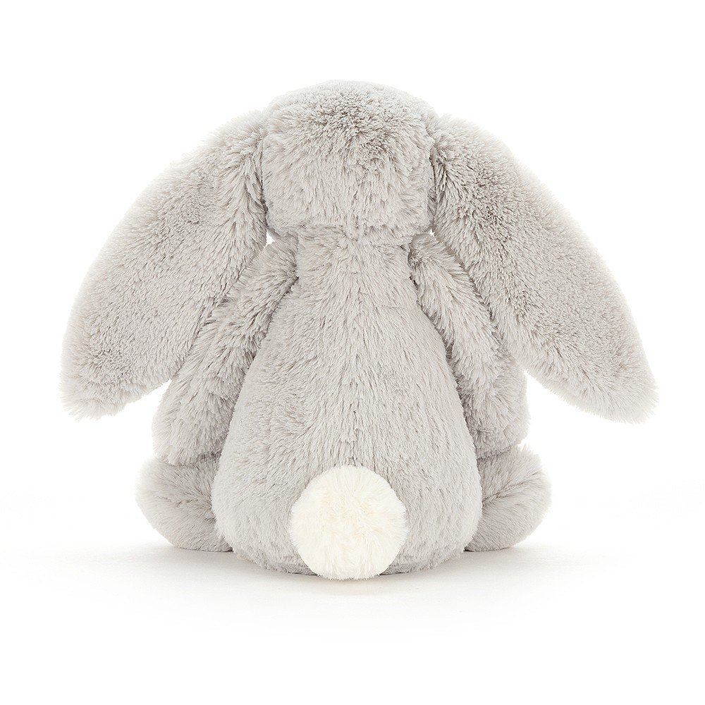 Jellycat Silver Bashful Bunny - Medium with cute bob tail