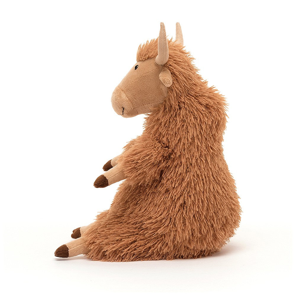 Meet Jellycat Herbie Highland Cow - a gorgeous highland cow with tousley ginger fur and cocoa coloured hooves. HER3HC. Sold by Say it Baby Gifts